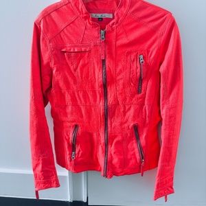 Mari Mari Real Leather Pink Biker Jacket